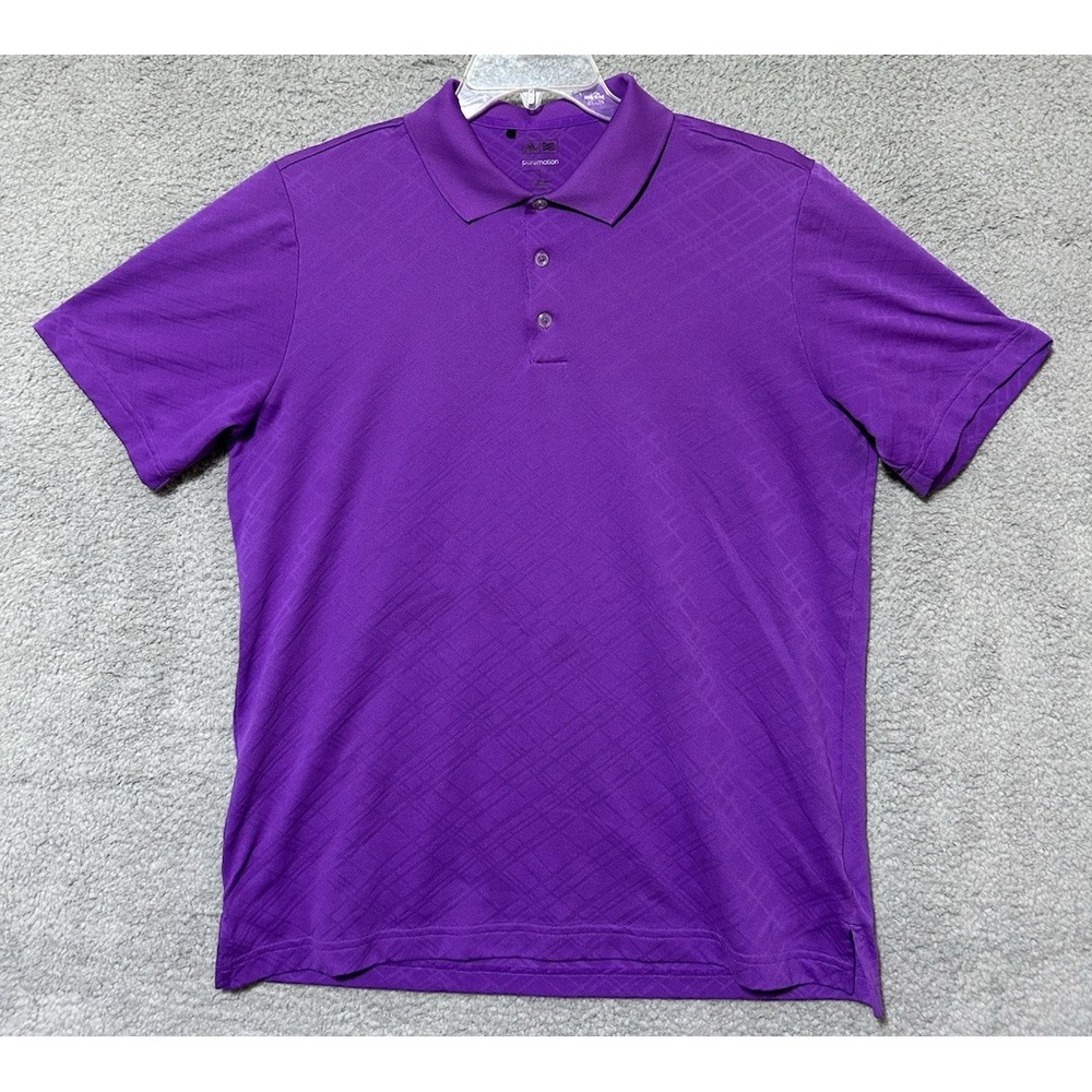 Adidas Puremotion Polo Shirt Purple Mens‎ Large Performance Golf Athleisure